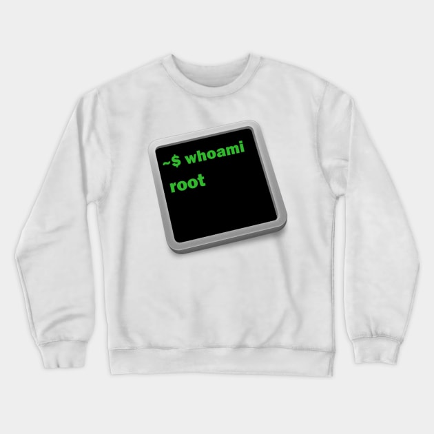 Bash Box Terminal - whoami: root Crewneck Sweatshirt by Cyber Club Tees